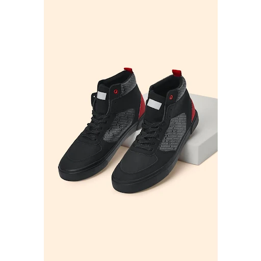 Ajile Black Printeded Casual Men Sneakers
